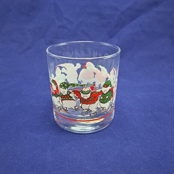 Princess House Christmas Bears Old Fashioned Rocks Tumbler Glass Holiday Decor - Picture 2 of 8